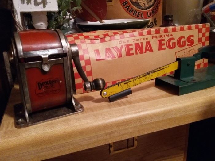 Vintage Pencil Sharpener, Egg Cartons