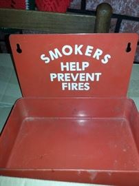 Smokers Help Prevent Fires metal ash tray shelf