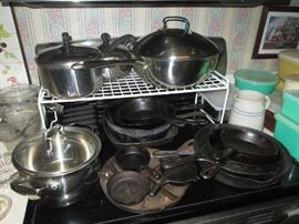 COOKWARE & 15 PCS. OF CAST IRON