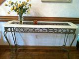 Hall table...glass and wrought iron