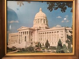 This is a large framed photo of the Missouri State Capital and the car we are selling this week is pictured parked in the photo. This comes with the car.