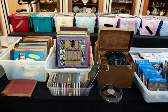 Lots of classic rock, rare finds &  treasures on LP's, CD,  & some DVD's. There is also some Jazz, Classics, & Easy Listening on Lp's and 10".   Includes some Country!