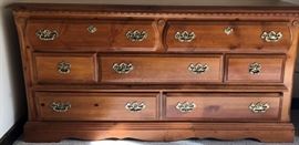 Knotty Pine Bedroom Suite: 4 Poster Bed, Nightstands, Dresser, Armoire, Table Lamps