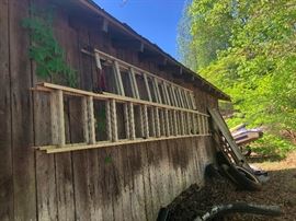 vintage wooden ladders