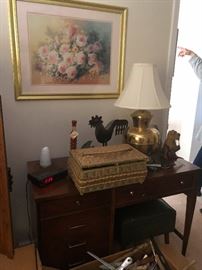 MCM modern desk with stool