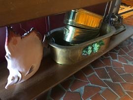 big fish, copper pot