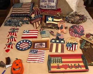 Lots of patriotic gew gaws plus a nutso jackolantern for some reason -- you need this!