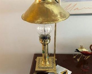 Old timey copper hurricane lamp