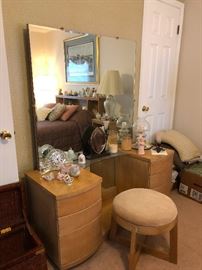 MCM  vanity with mirror and stool