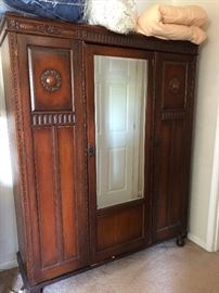 Antique armoir with mirror