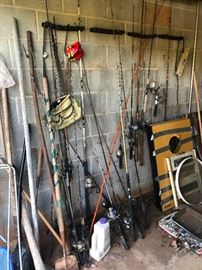 fishing poles and equipment