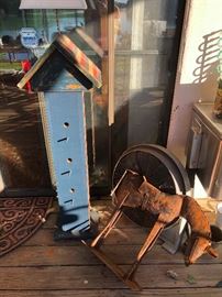 birdhouse and horse 