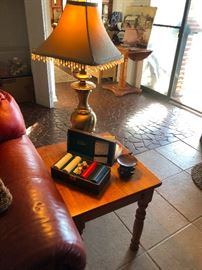 lamp with beaded shade