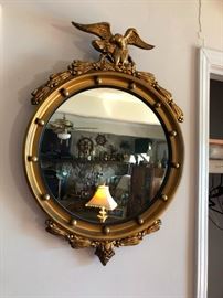 brass mirror with eag;le