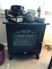 freestanding fireplace!