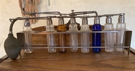 Antique Nasal atomizer Set w/ Rack	