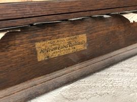 Antique Original Early 1900's Mc COURT APOTHECARY LABEL CABINET w Label Rolls 