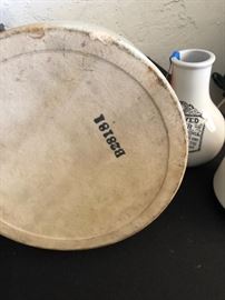 Antique early 1900’s revigator radium ore water cooler crock rare scarce stand 13” high some chips 