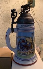 German Lithophane Heidelberg Beer Stein Canon	