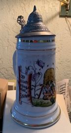 	German Lithophane Beer Stein 