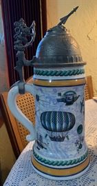 German Lithophane Beer Stein #51 Rocket