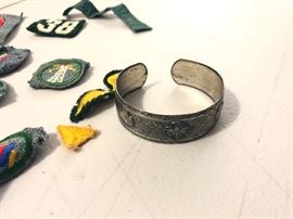 rare vintage girl scout patches, locket,bracelet and pins