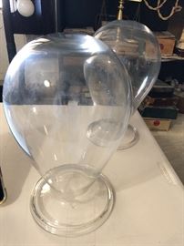 #1 of 2 ANTIQUE PHARMACY STORE DISPLAY APOTHECARY JAR 12" ART DECO GLASS SHOW GLOBE