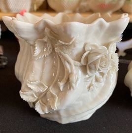 Belleek Flowered Flower Pot  