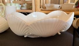 	As-IS Belleek Thistle Shell Coral  bowl	 