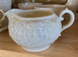 Belleek Mask Lidded Sugar  and Creamer	