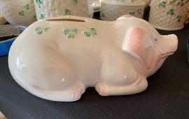 Belleek Shamrock Piggy Bank	 