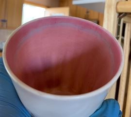 Belleek round tumbler pink BLACK 1st mark	