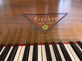 J&C Fischer Baby Grand  Ampico Player Piano	 39x60x67in	HxWxD