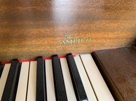 J&C Fischer Baby Grand  Ampico Player Piano	 39x60x67in	HxWxD