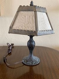 6-Panel Lithophane Shade Bronze Base Lamp	 