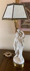 6-Panel PPM Lithophane Shade Figural Lamp	 