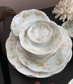 Haviland Limoges Pink Floral China Set of 12	