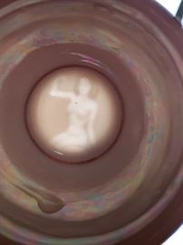 Lithophane Tea Cup Saucer Dragonware Nude Geisha #2