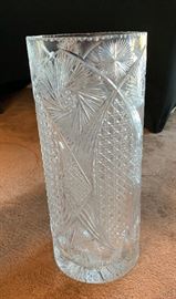 Brilliant Cut Glass Cane/Umbrella Stand	 