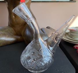 Brilliant Cut Glass Porron Decanter