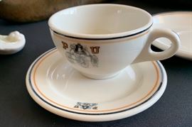 Vintage Purdue University Coffee Cup w/ Saucer Cafeteria	 