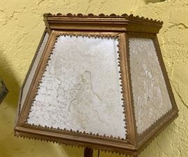 6-Panel Lithophane Antique Brass Lamp 48 PPM