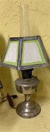 Aladdin Chrome Lamp W/ 6 section LithoPhane Glass KPM	 