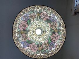 Huge Antique Stained Glass Hanging lamp