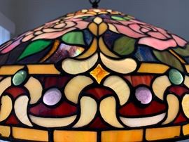 Huge Antique Stained Glass Hanging lamp