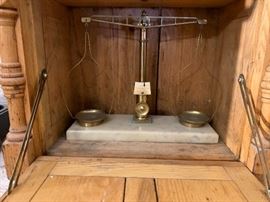 Antique Apothecary Scale in Cabinet