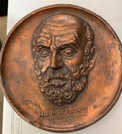 Hippocrates Father of Medicine Bronze Wall Plaque