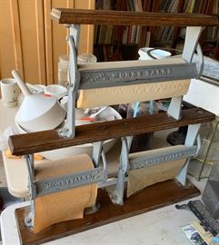 Antique Money Talks Cast Iron Wrap Paper Roll Dispenser Drug Store