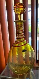 Blenko Decanter swirl Lemon 18in