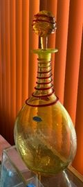 Blenko Decanter swirl Lemon 18in